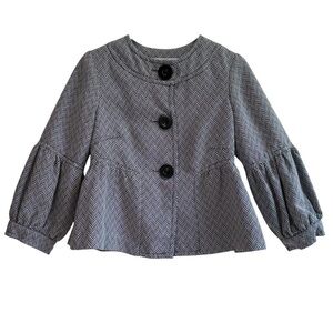 Max Studio Black and White Textured Cropped Jacket. Size M